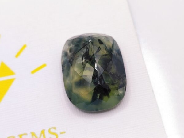 prehnite green cushion cut 18.54 carats