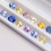 lot saphirs blue, pink, yellow oval cut 2.53 carats