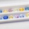 lot saphirs blue, pink, yellow oval cut 2.53 carats