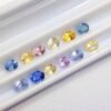lot saphirs blue, pink, yellow oval cut 2.53 carats