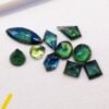 lot 10 saphirs blue green mixed shape 3.02 carats