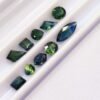 lot 10 saphirs blue green mixed shape 3.02 carats