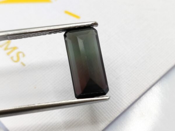 tourmaline bicolore emerald cut 4.50 carats