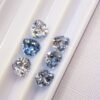 lot 6 saphirs light blue pear cut 3.27 carats