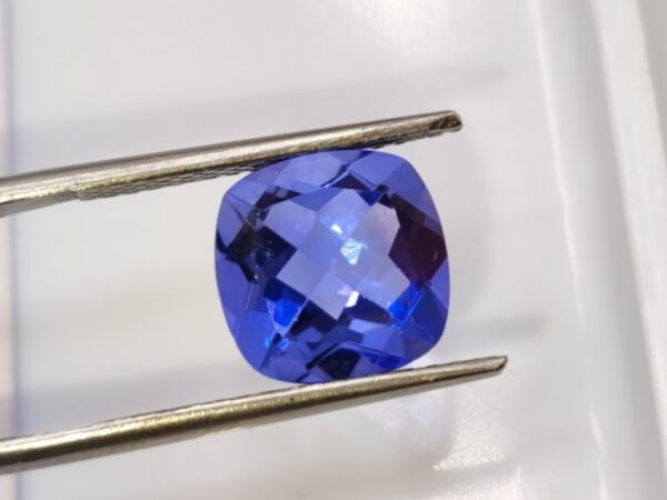 fluorite color change blue violet cushion cut 6.32 carats