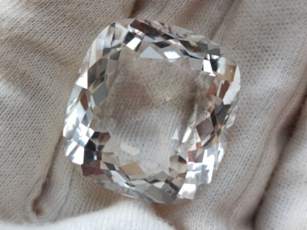 white quartz cushion cut 62.38 carats