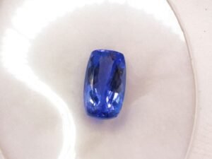 bluish violet tanzanite cushion cut 2.41 carats
