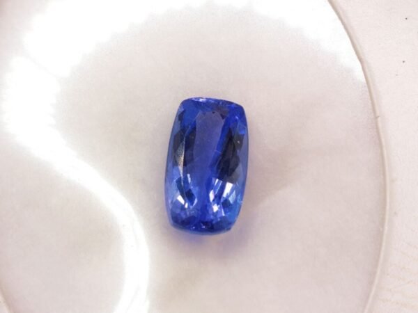 bluish violet tanzanite cushion cut 2.41 carats
