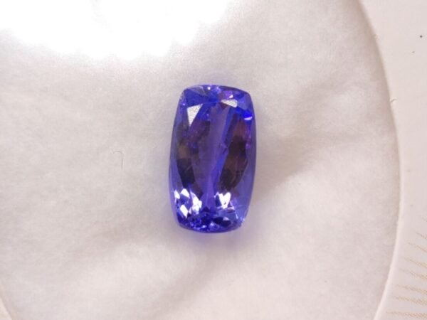 bluish violet tanzanite cushion cut 2.41 carats