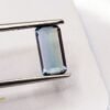 blue green tanzanite octogonal cut 2.20 carats back of the stone