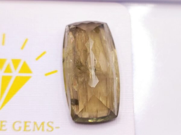diaspore zultanite yellowish green pinkish brown cushion cut 55.18 carats