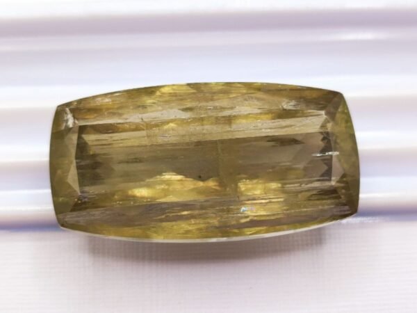 diaspore zultanite yellowish green pinkish brown cushion cut 55.18 carats