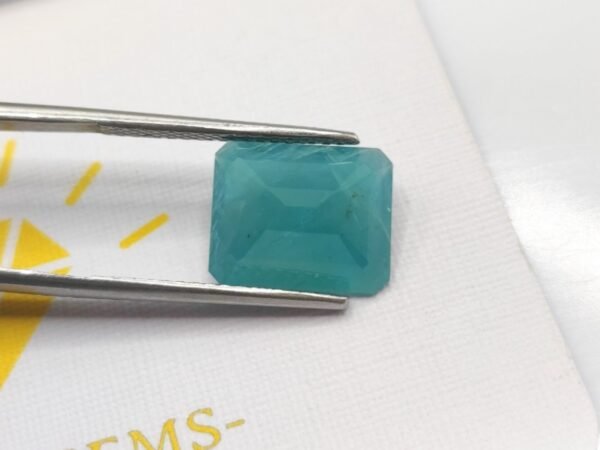 grandidierite blue green emerald cut 6.62 carats