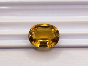 yellow citrine oval cut 9.90 carats