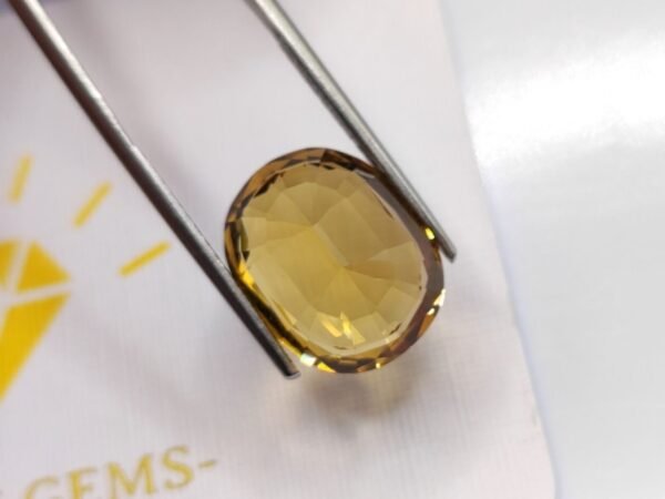yellow citrine oval cut 9.90 carats