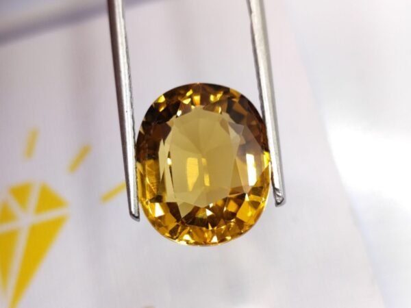 yellow citrine oval cut 9.90 carats