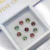 lot de 9 saphirs round cut Vert, rose.