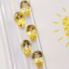 lot five yellow citrines pear cut 13.59 carats