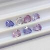 lot saphirs pear cut light blue, pink and purple 2.24 carats