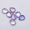 lot saphirs pear cut light blue, pink and purple 2.24 carats