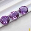 lot 3 amethyst violet cushion cut 6.19 carats