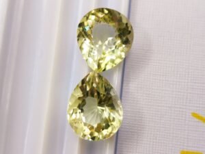 yellow quartz lemon pear cut 9.36 carats