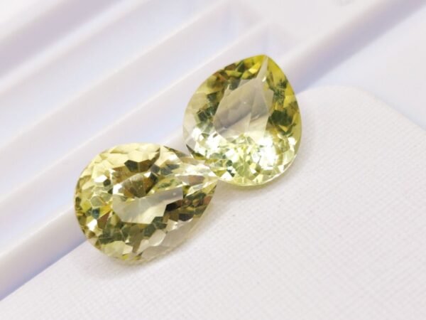 yellow quartz lemon pear cut 9.36 carats