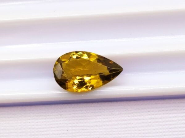 yellow tourmaline pear cut 1.74 carats