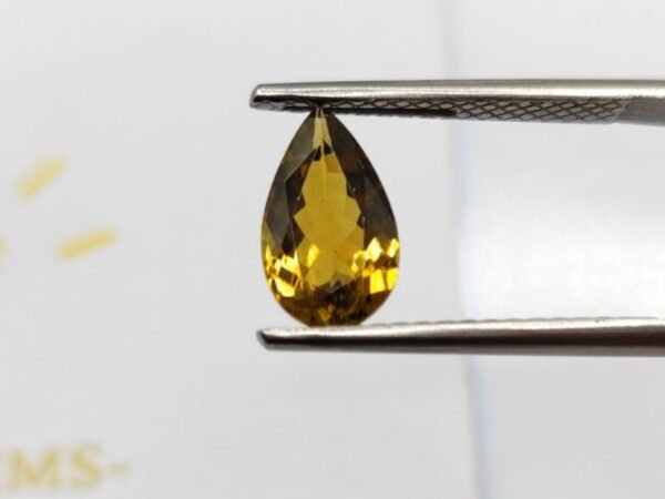 yellow tourmaline pear cut 1.74 carats