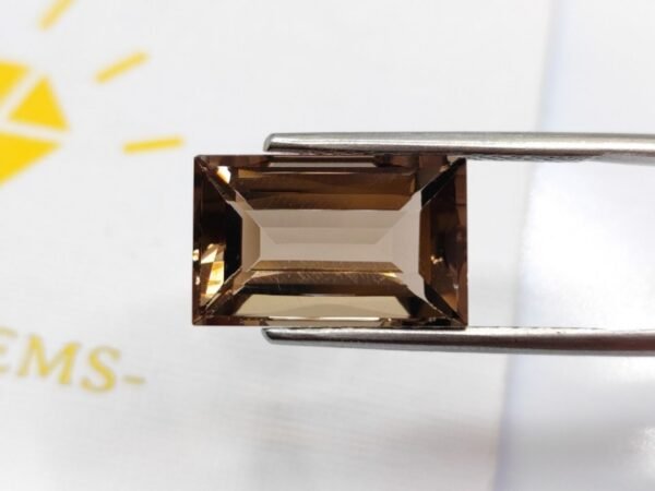 brown quartz rectangle cut 7 carat