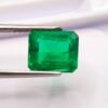 lab emerald green cushion cut 3.68 carats
