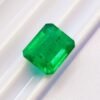 lab emerald green cushion cut 3.68 carats