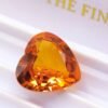 heart cut orange lab saphir 13.33 carats