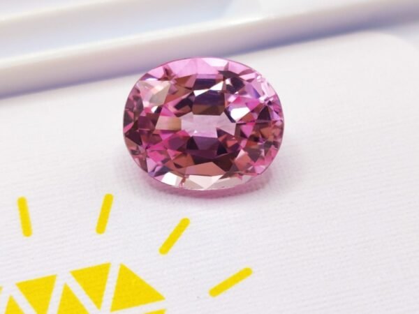 pink lab saphir oval cut 11.62 carats