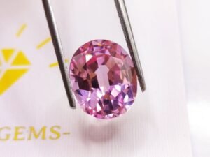 pink lab saphir oval cut 11.62 carats