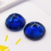 two blue round cut lab saphir 17.18 carats