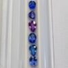 Stone lot 6 saphirs blue pink oval and pear cut 2.55 carats back of stones