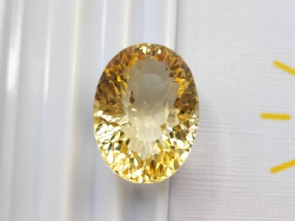 citrine yellow oval cut 15.24 carats