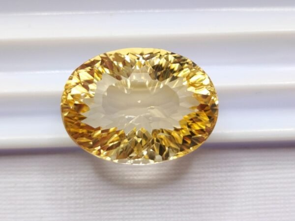 Citrine yellow oval cut 15.24 carats