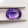 amethyst violet oval cut 6.65 carats back of the stone