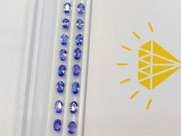 stone lot 16 blue tanzanites oval cut 3.45 carats