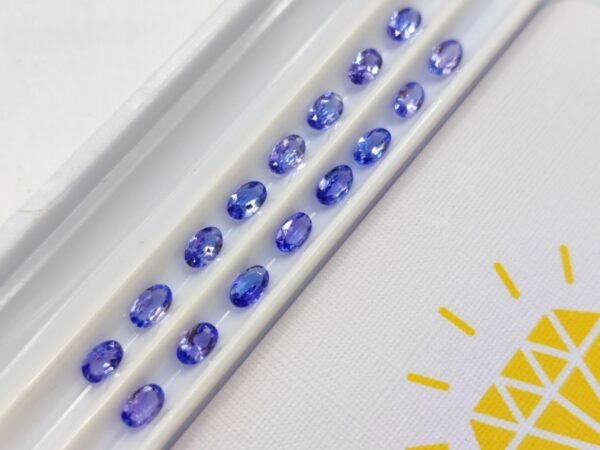 stone lot 16 blue tanzanites oval cut 3.45 carats