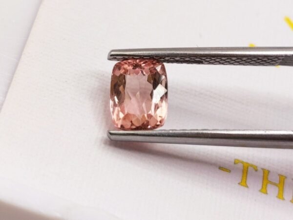 pink tourmaline cushion cut gemstone