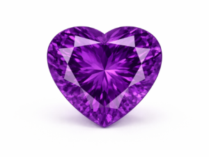Natural Amethyst gemstone - heart cut - The Fine Gems