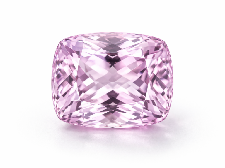 kunzite taille coussin gemme naturelle rose lilas pierre fine