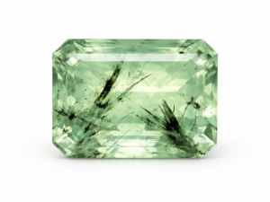 Prehnite naturelle inclusions epidotes - The Fine Gems - Emerald cut