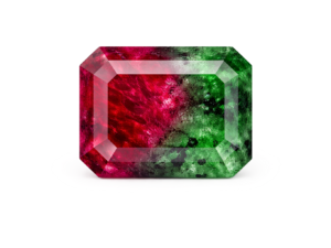 Rubis-Zoisite naturel , taille octogonale à facettes - The Fine Gems