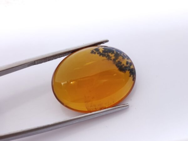 Opale naturelle dendritique - cabochon ovale, pierre fine naturelle pour bijoux uniques et collection.