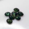 lot de 7 saphirs naturels taille ovale , bleu-vert , en provenance d'australie. Pierres précieuses pour joaillerie et collection
