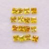 Yellow sapphire 2.21 Carats , The Fine Gems Lot de 16 saphirs jaunes calibrés naturels (2,21 ct) de Ceylan, taille princesse 2,5 mm. Idéal pour pavage et bijoux raffinés. THE FINE GEMS